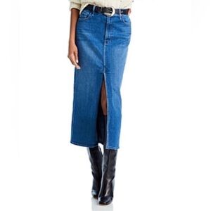 MOTHER Reverse Pencil Pusher Skirt Size 32 Retail $248 in Hue Are You